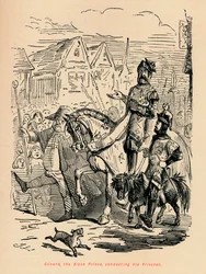 Edvard, den svarte prinsen, fører sin fange, ca. 1860