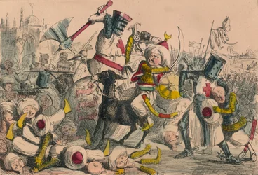 Fantastisk kamp mellom Richard Coeur de Lion og Saladin, 1850