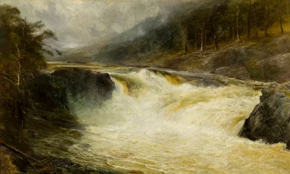 The Falls of Tummel, ca. 1875 (olje på lerret)