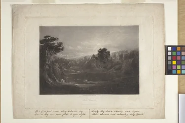 Paradise--Adam og Eva--Morgenhymnen (mezzotint)