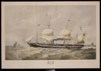 Dampskipet Great Britain... Eierne, Messrs Gibbs amp; Co... Til folket i Storbritannia og Amerikas forente stater, denne tallerkenen er respektfullt dedikert...