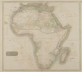 Afrika (håndfarget gravering)