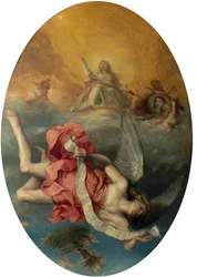 Astraea vender tilbake til jorden (The Apotheosis of Charles II)