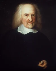 Portrett av Thomas Hobbes. Engelsk filosof. (1588-1679) - maleri av John Michael Wright. London, National Portrait Gallery