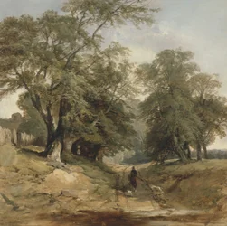 A Landscape with a Horseman, ca. 1850 (olje på lerret)