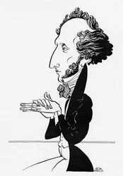 Felix Mendelssohn - Karikatur av den tyske komponisten, 3. februar 1809 - 4. november 1847