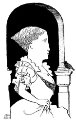 Francesca Caccini - karikatur av den florentinske sangeren og komponisten