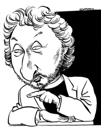 Howard Jacobson-karikatur, britisk forfatter