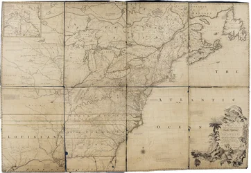 Et kart over de britiske og franske dominansene i Nord-Amerika av Mitchell