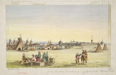 Fort Union og utdeling av varer til assiniboinene