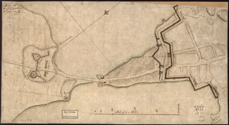(Plan av «Neck» og festningsverkene) Levert til HE Gl. Gage, 30. juni 1775. - JM LOC gm71000918