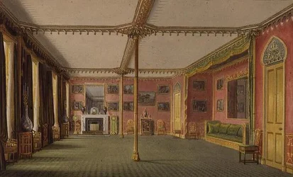 The Red Drawing Room fra Views of the Royal Pavilion, Brighton av John Nash