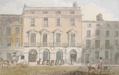 Freemasons Hall and Tavern, Great Queen Street, ca. 1800 (wc på papir)