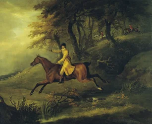 Thomas Oldaker, Huntsman to the Berkeley, på hans Hunter 'Magic' Breaking Cover