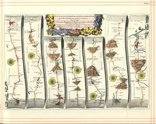 Britannia Atlas: Fortsettelse av veien fra London til Aberystwyth, 1675