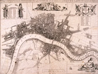 Kart over London, c1680