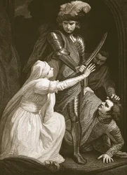 The Seizing of Mortimer, gravert av J. Fittler, illustrasjon fra David Humes 