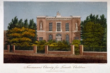 Frimurernes veldedighetsskole for jenter, Westminster Bridge Road, Lambeth, London, 1814
