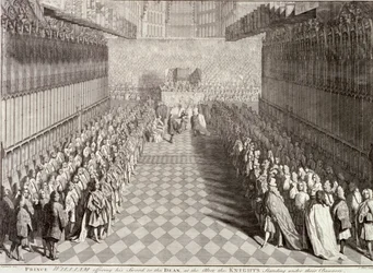 Kroningen av Vilhelm 3. i Westminster Abbey, London, 1689, ca. 1689