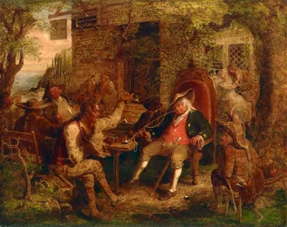 Wolfert Webber at the Inn (Wolfert Webber#39;s Golden Dream) 1857 (Olje på lerret)