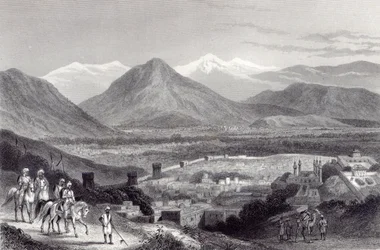 Cabul fra Bala Hissar, gravert av J. Stephenson, ca. 1870