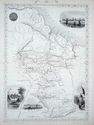 British Guyana, fra en serie med verdenskart utgitt av John Tallis & Co., New York og London