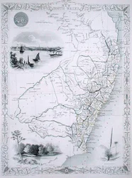 New South Wales, fra en serie med verdenskart utgitt av John Tallis & Co., London og New York