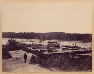 Medisinsk forsyningsbåt, Appomattox Landing, Virginia, fra Gardners skissebok om borgerkrigen