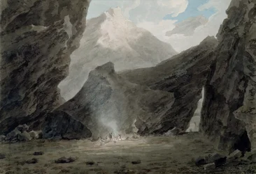 Nær Chiavenna in the Grisons, ca. 1779 (akvarell, svart blekk og vask over grafitt på lagt papir)