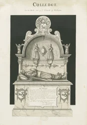 Colwich - Tomb of Robert Wolseley: sepia-tegning, nd [c 1837]