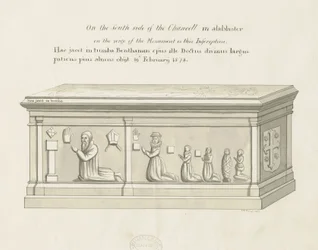 Eccleshall Church - Biskop Benthams grav: penn- og vasketegning, nd [1800-tallet] (tegning)