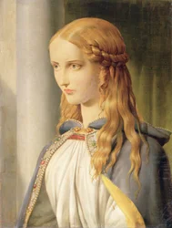 Cordelia Disinherited, 1850 olje på lerret detalj av 90710