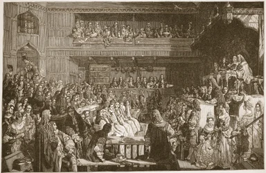 Frifinnelsen av de syv biskopene, 1688, illustrasjon fra 