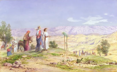 Den hellige familie nærmer seg Jerusalem fra Nasaret, 1878 (olje over blyant om bord)