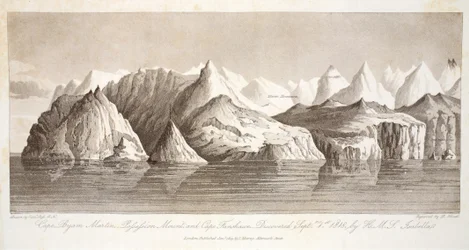 Cape Byam Martin, Pofsefsion Mount og Cape Fanshawe, oppdaget 1. september 1818 av HMS Isabella, illustrasjon fra 