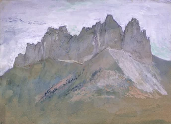 Rochers de Lanfon, Lake Annecy, ca. 1860 (gouache og wc på papir)