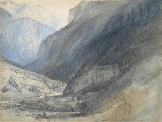 The Valley of Lauterbrunnen, Sveits, ca. 1866.