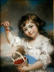 Kirsebærbarnet. Maleri av John Russell (1745-1806). Olje, 0,61 x 0,42 m. Paris, Musée du Louvre