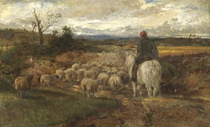 A Sussex Lane, 1872 (olje på papir lagt på lin)