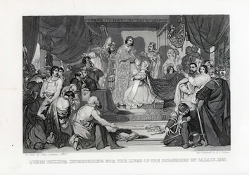 Dronning Philippa går i forbønn for livene til borgerne i Calais, 1347, 1882