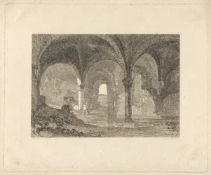 Krypt i Kirkstall Abbey, Yorkshire