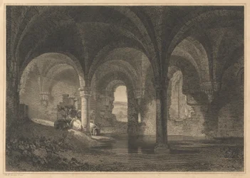 Krypt i Kirkstall Abbey, Yorkshire