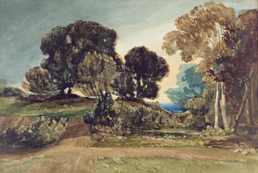 A Wooded Park (akvarell på papir)