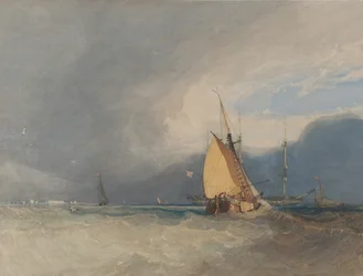 Båter utenfor kysten, Storm Approaching, 1830.