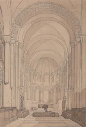 Østenden av klosterkirken Saint-Georges de Boscherville, nær Rouen, Normandie