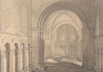 Interiør i kapellet Saint Julien, nær Rouen, Normandie