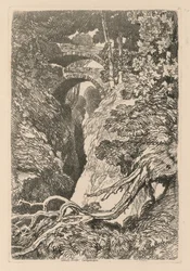 Liber Studiorum: Plate 10, The Devils Bridge, Cardinganshire, 1838.
