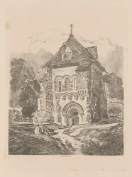 Studiebok: Plate 36, kirke nær Durham