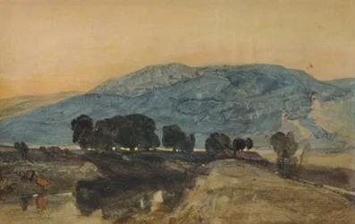 Steinete landskap, solnedgang, 1923