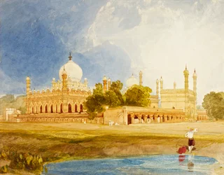 The Palace of the Hyder Ali Khan, Rajah of Mysore, ca. 1825 (wc og blyant på kort)